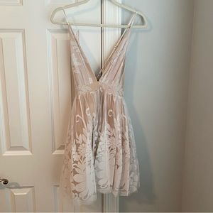 White and beige dress